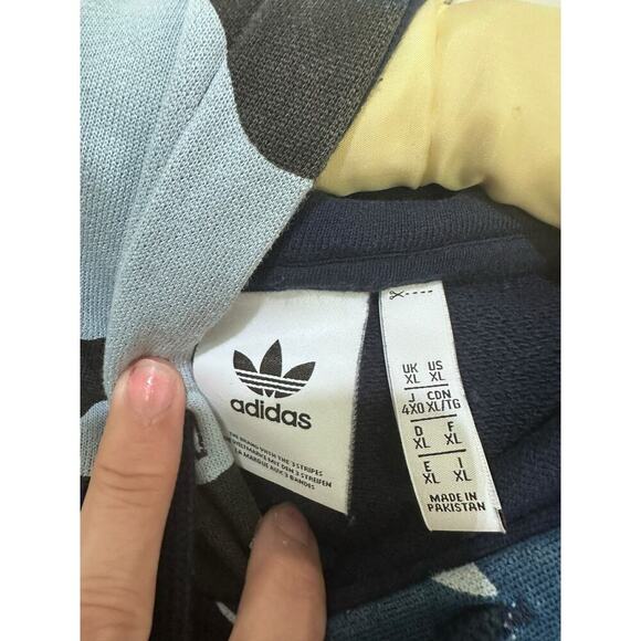 Adidas Men's Blue Originals Army Camouflage Long Sleeves Pullover Hoodie Size XL - Picture 7 of 7